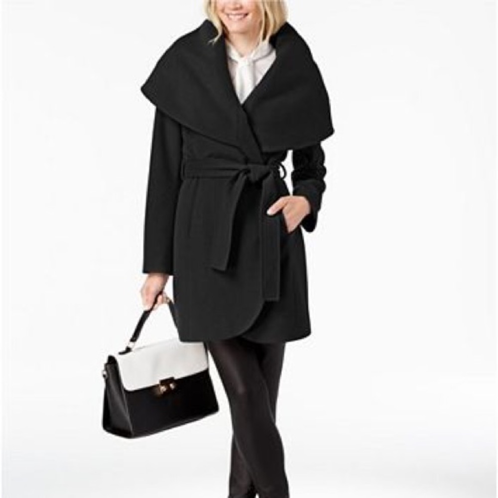 T Tahiri wool wrap coat